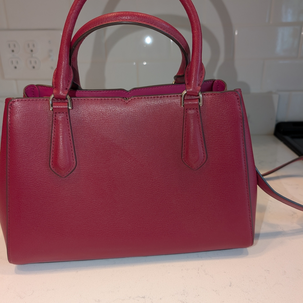 Kate Spade Dark Raspberry Tippy Leather Handbag - Picture 3 of 11